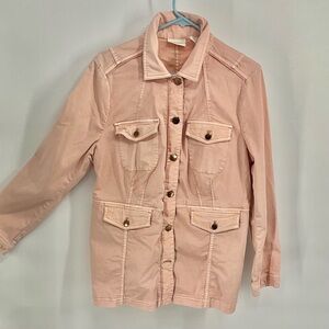 Chicos Pink Peach Jean khaki jacket, medium